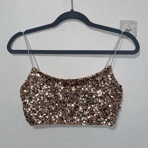Crop top sequin top